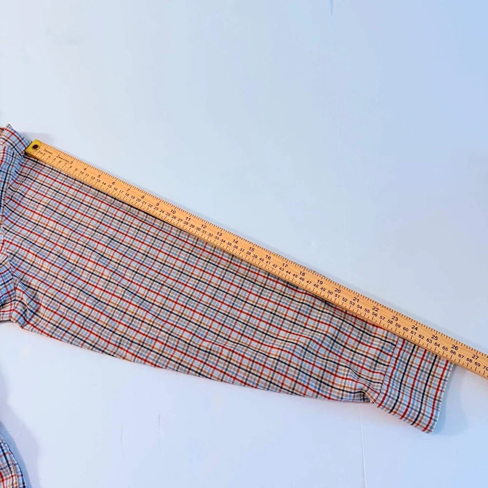Peter Millar Collection Mens 2XL Plaid Button Down Shirt Red Blue